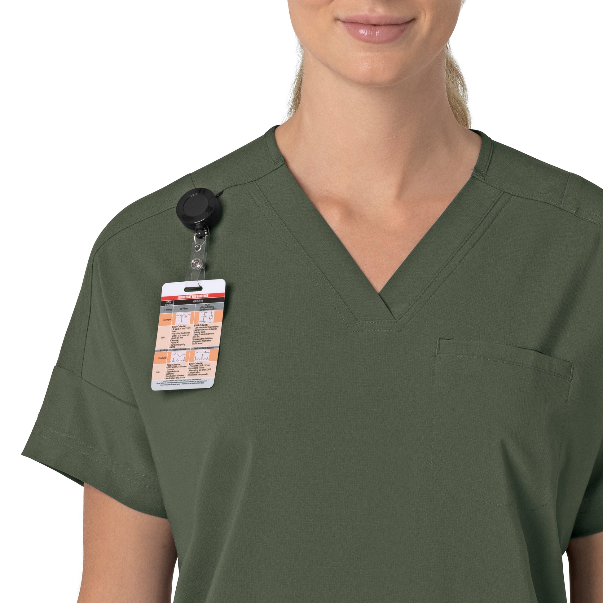 Force Cross-Flex C13110 Women's Oversized V-Neck Scrub Top Olive
