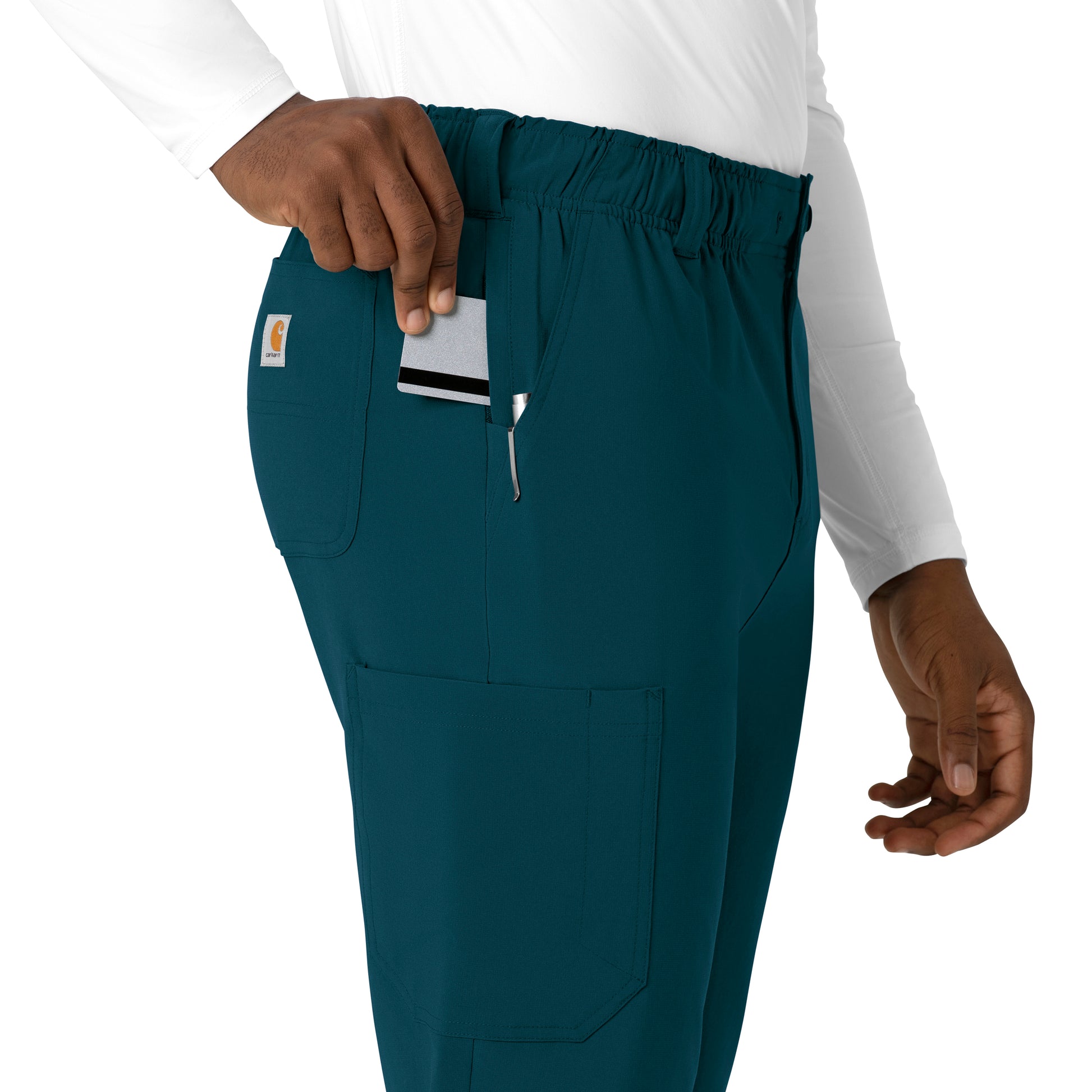 Force Cross-Flex C56410 Men's Straight Leg Scrub Pant Caribbean Model Image Alternate | Carhartt