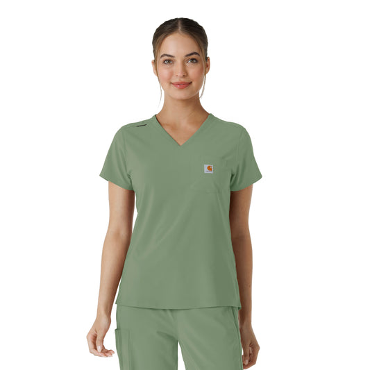 Force Cross-Flex C13410 Women's Tuck-In Scrub Top Green Slate
