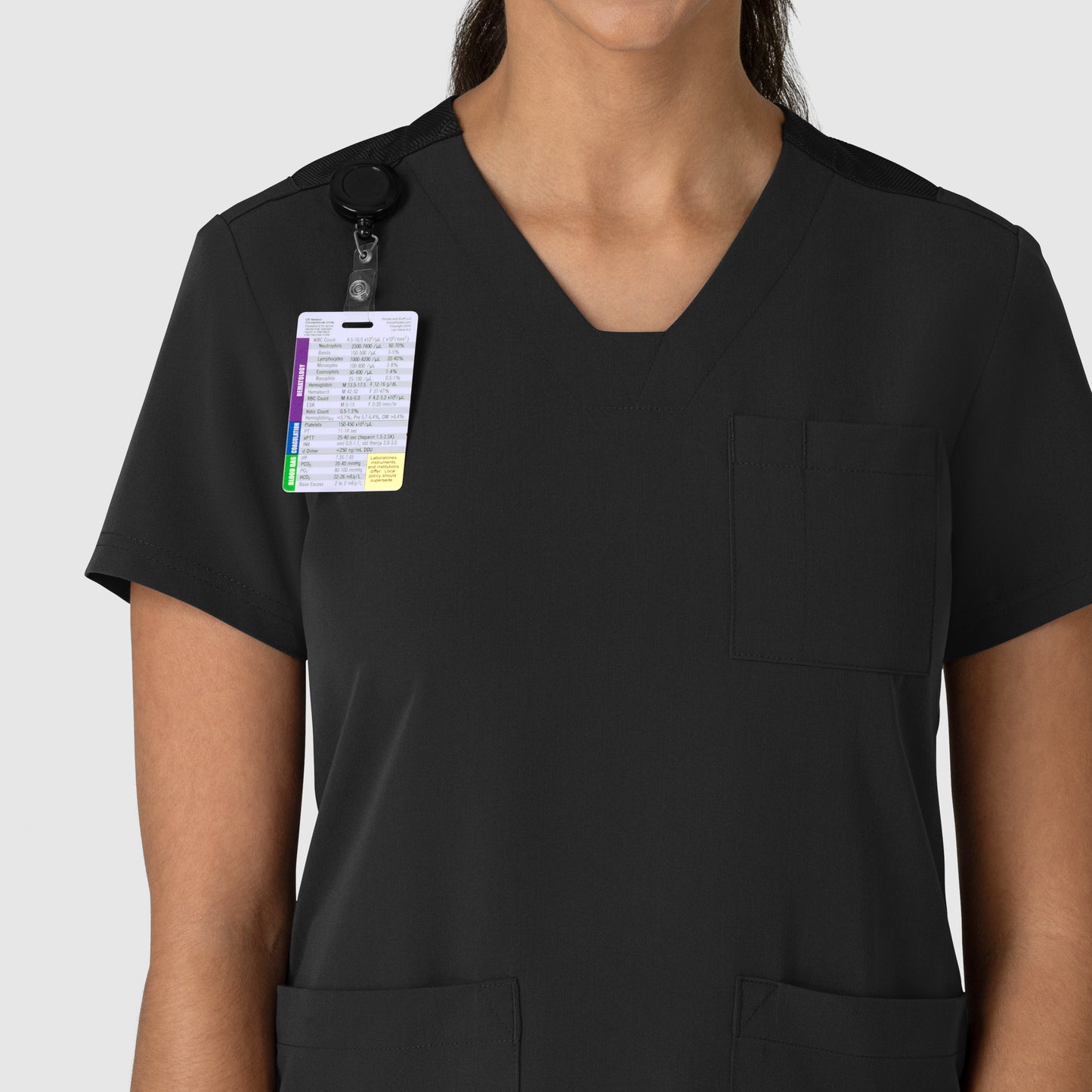 Nova 6132 Flex-n-Reach V-Neck Scrub Top Black Model Image Left Side | Wink