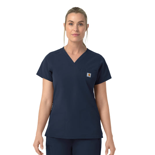 Rugged Flex C12239 Women's V-Neck Scrub Top Navy
