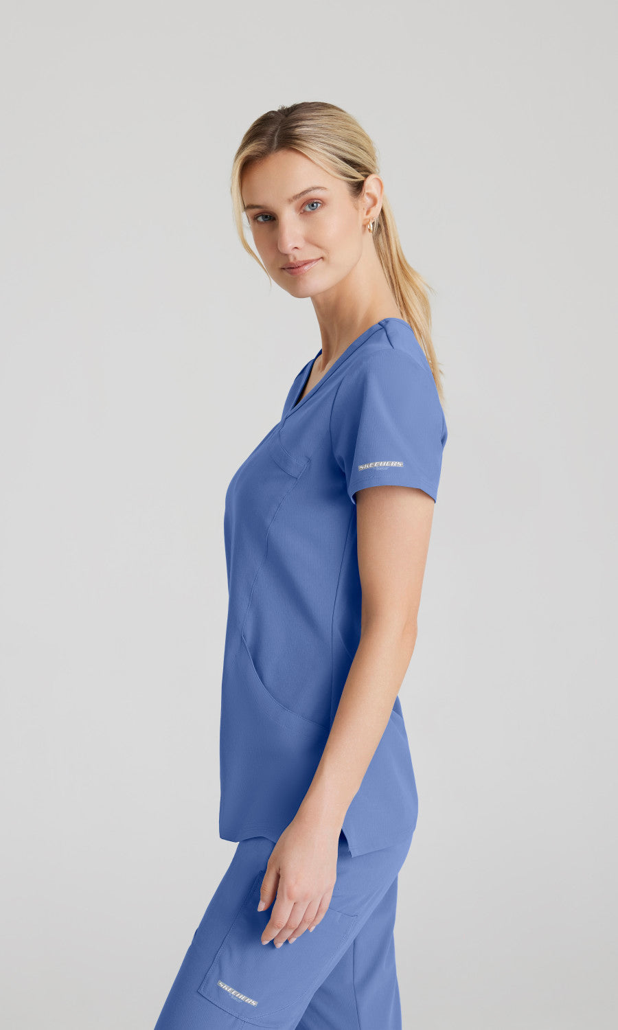 Skechers SK102 Reliance Scrub Top Ciel Blue