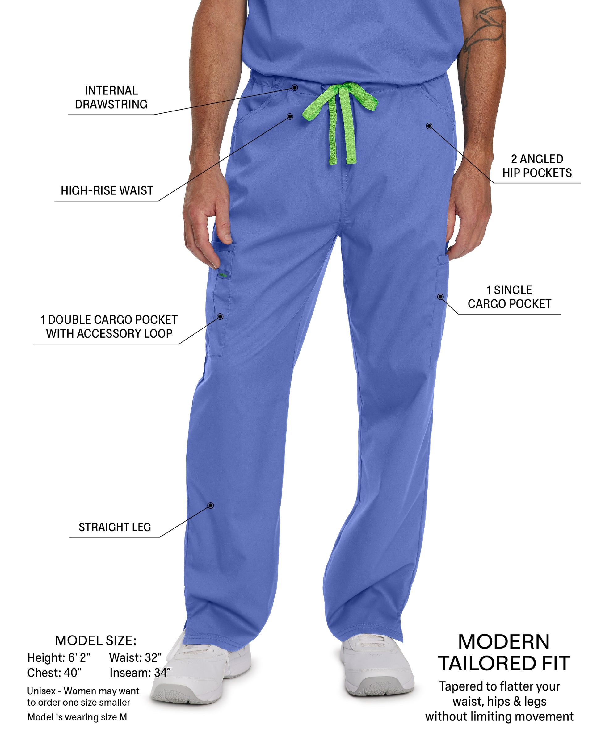 ProFlex 2104 Unisex Cargo Scrub Pants Steel Image