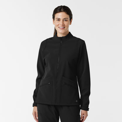 Layers 8509 Women's Soft Shell Scrub Jacket Black
