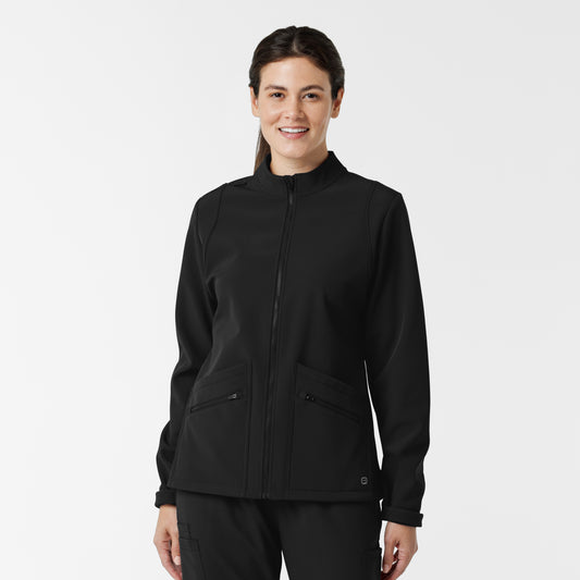 Layers 8509 Women's Soft Shell Scrub Jacket Black