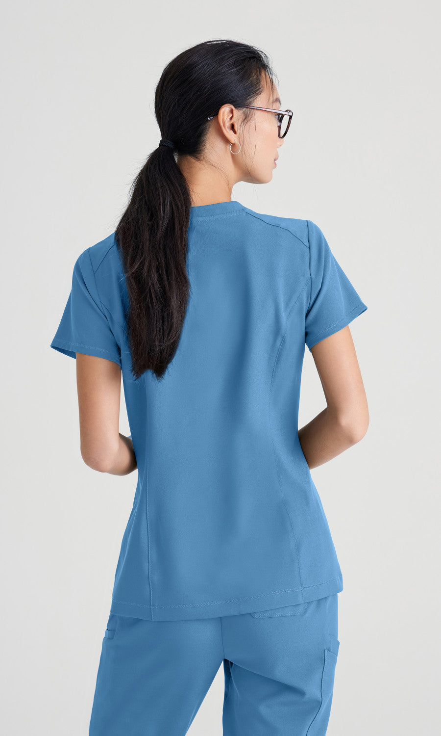 Grey's Anatomy Evolve GSST181 Sway Tuck-In Scrub Top Ciel Blue