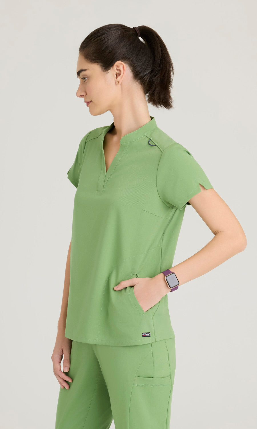 Grey's Anatomy Spandex Stretch GRST230 Avery Top Sweet Basil