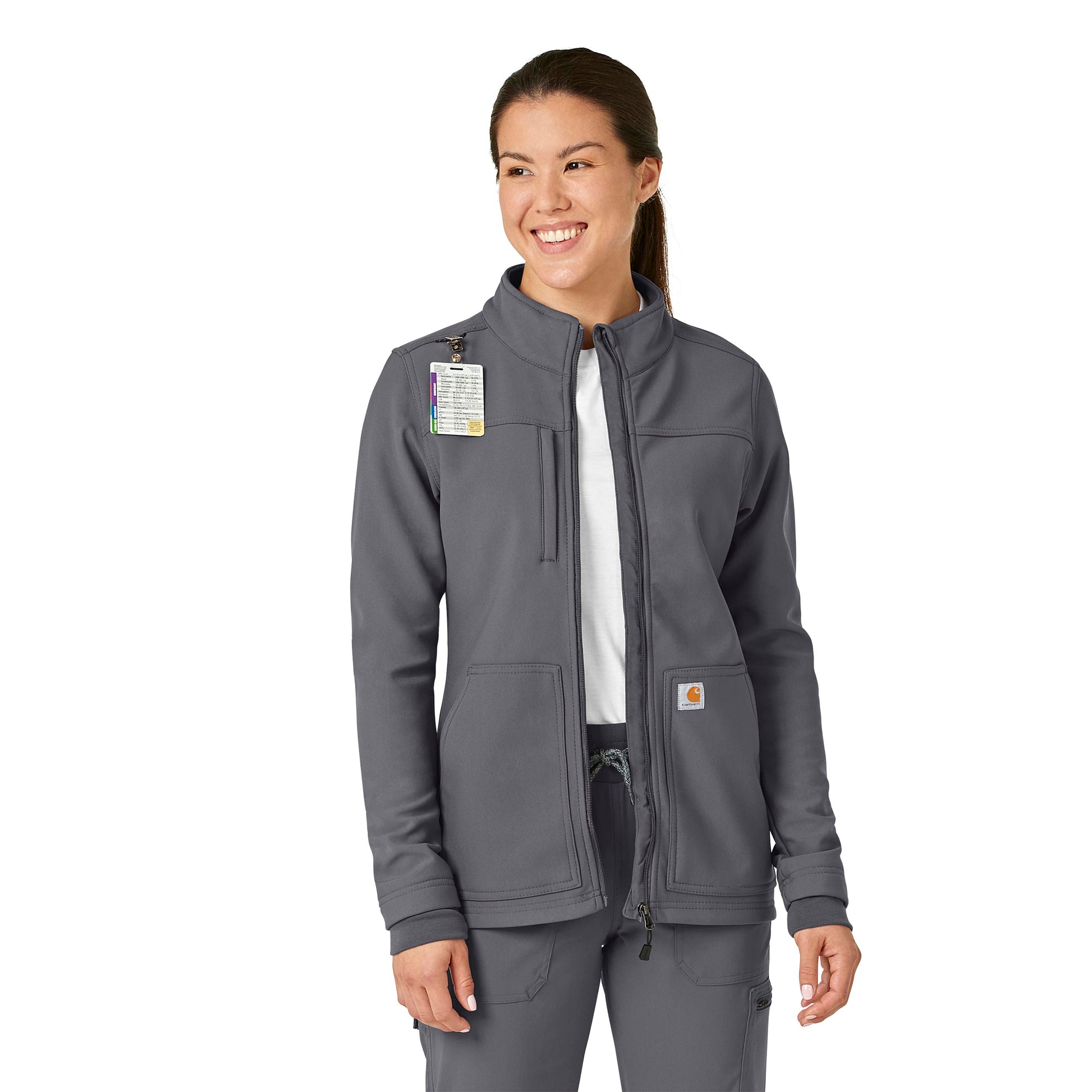 Rugged Flex C81023 Bonded Fleece Jacket Pewter Model Image Left Side | Carhartt