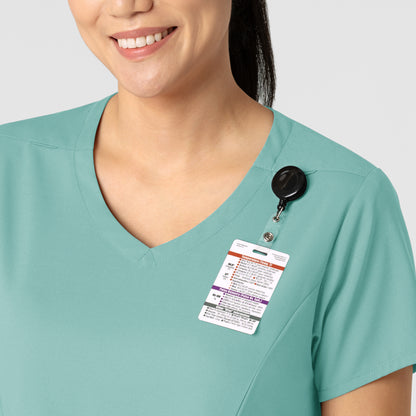 Boundless 6251 2-Pocket V-Neck Scrub Top Turquoise Model Image Alternate | Wink