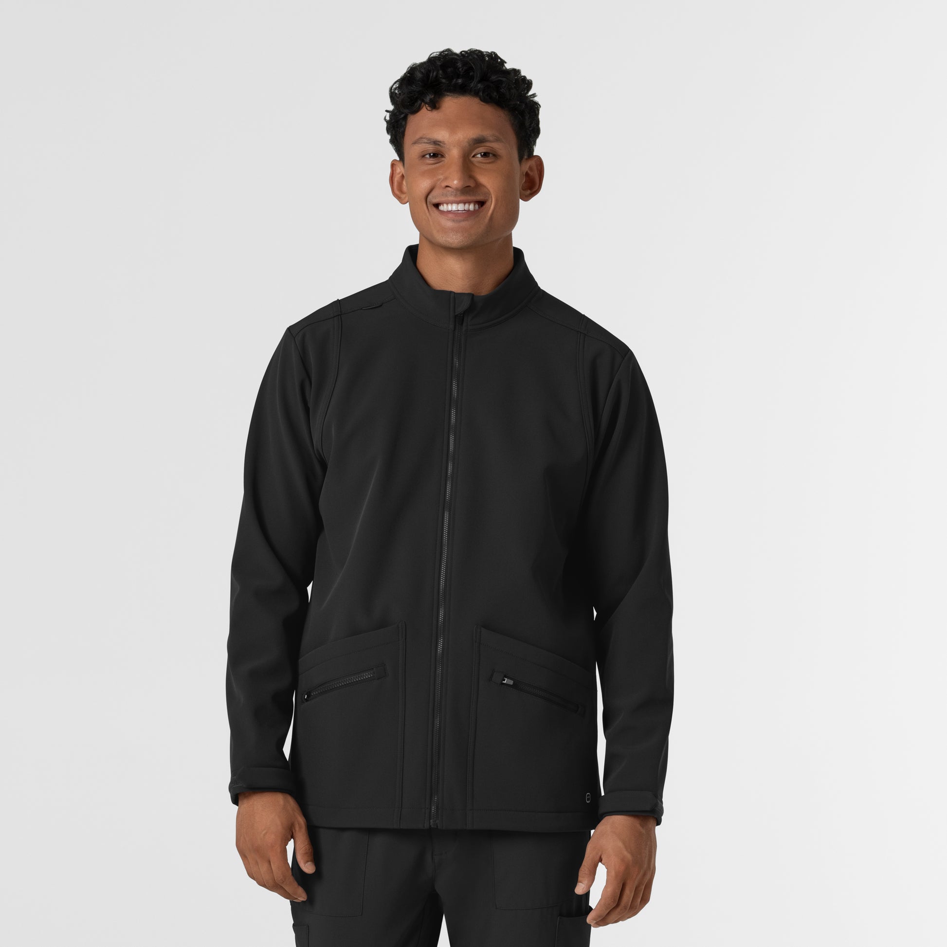 Layers 8609 Men's Soft Shell Scrub Jacket Black