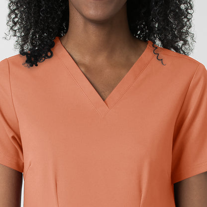 Thrive 6122 Fitted 3-Pocket V-Neck Scrub Top Terracotta Model Image Left Side | Wink