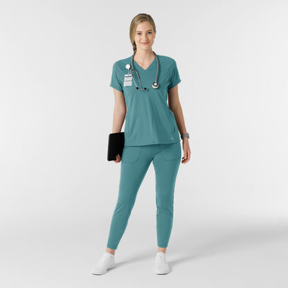 RENEW Knit 5259 Women's Track Scrub Pants Vintage Teal