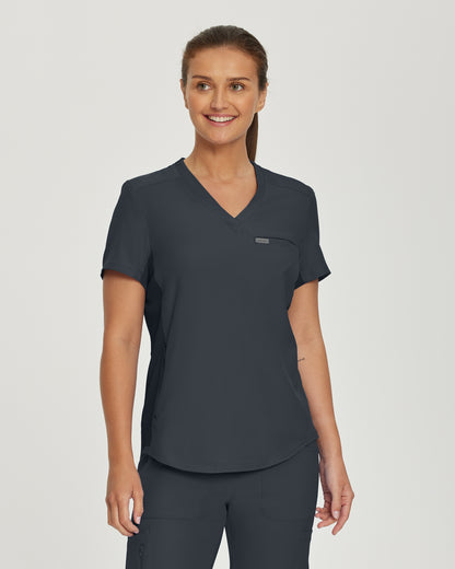 Forward LT101 Women's 2 Pocket V Neck Scrub Top Pewter Image