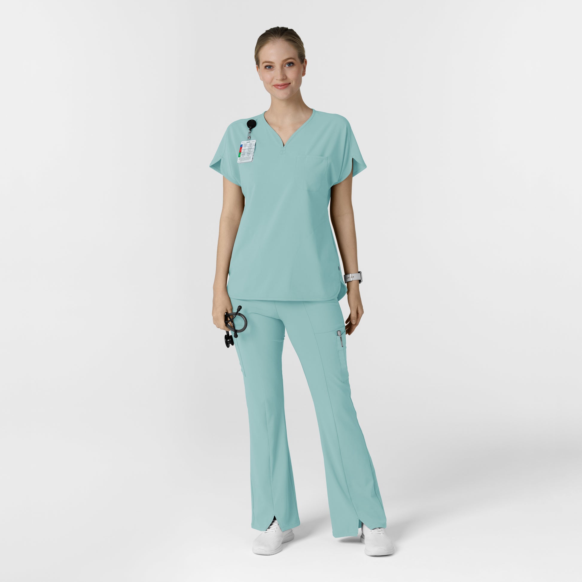 RENEW 6634 Women's Dolman Scrub Top Coastal Blue