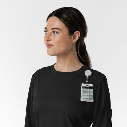 Boundless 6551 Women's Classic Long Sleeve Scrub Tee Black