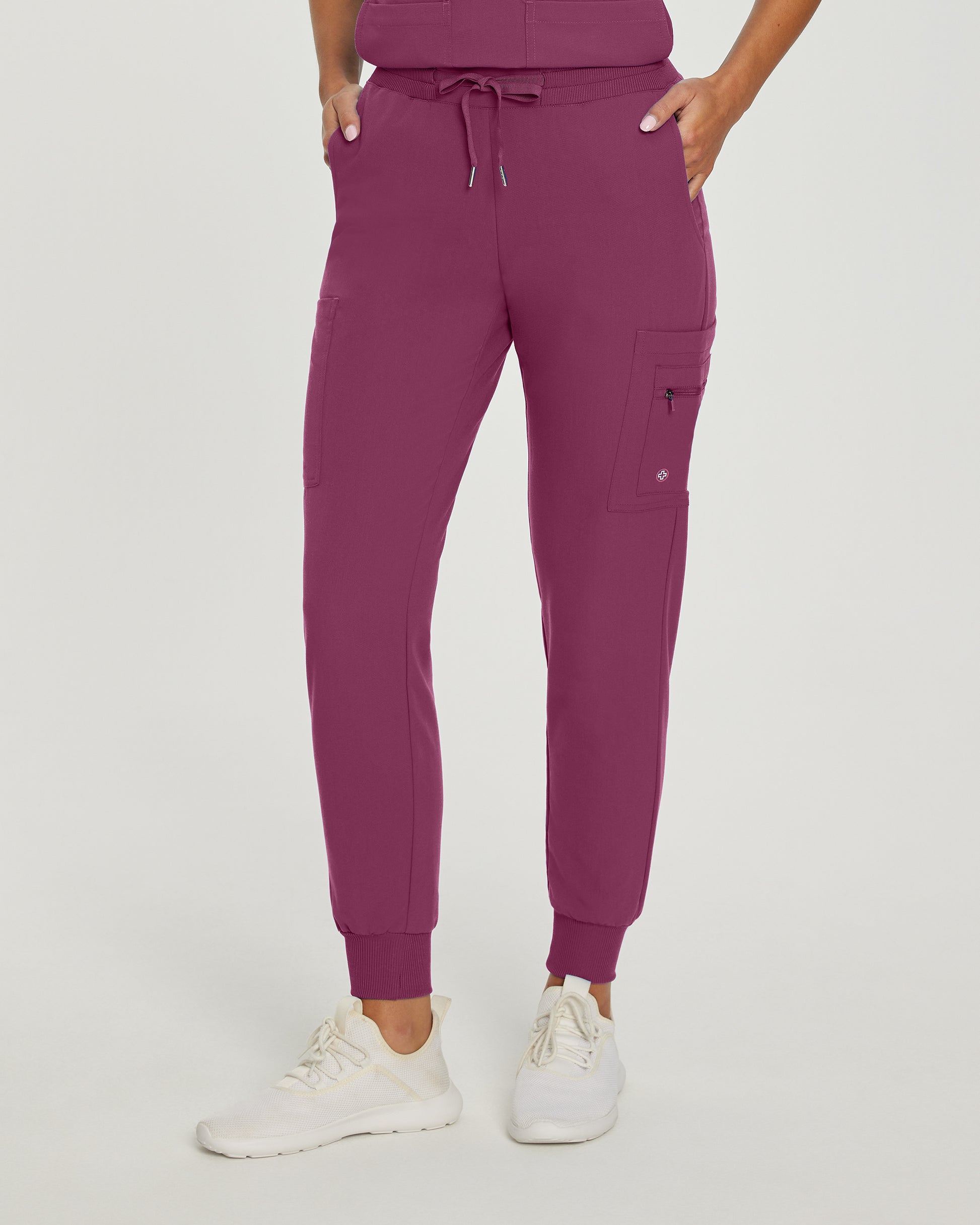 V-Tess 380 Women's Jogger Scrub Pants Raspberry Coulis Image