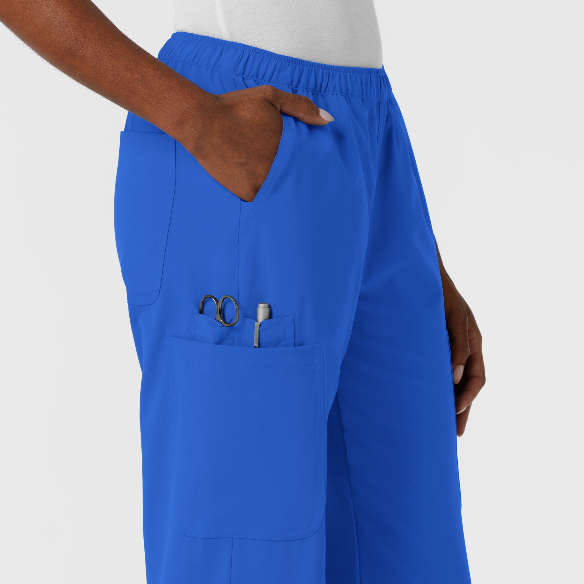NURTUR 5180 Women's Straight Leg Cargo Scrub Pants Royal