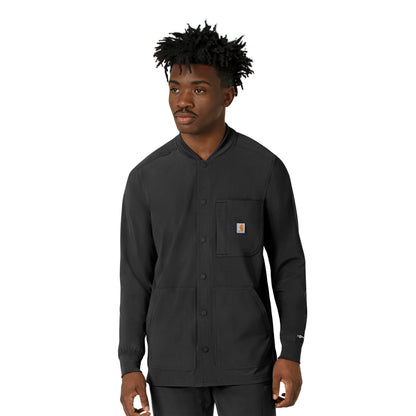 Force Cross-Flex C86210 Men's Shirt Jacket Black Model Image Right Side | Carhartt