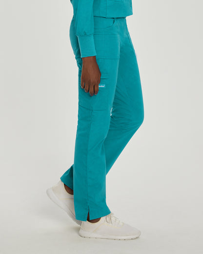 Essentials 8380 Women's Cargo Scrub Pants Teal Image