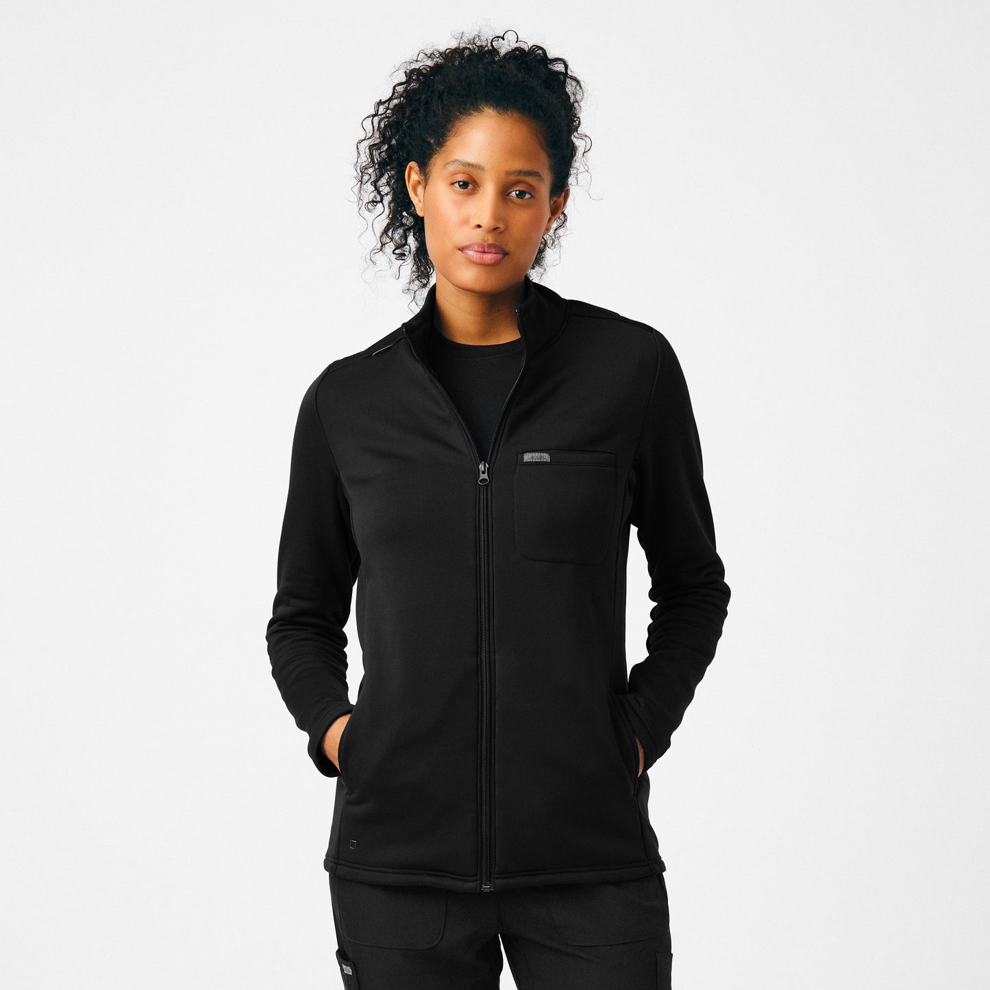 Forward LJ708 Women's 5 Pocket Scrub Jacket Black Image