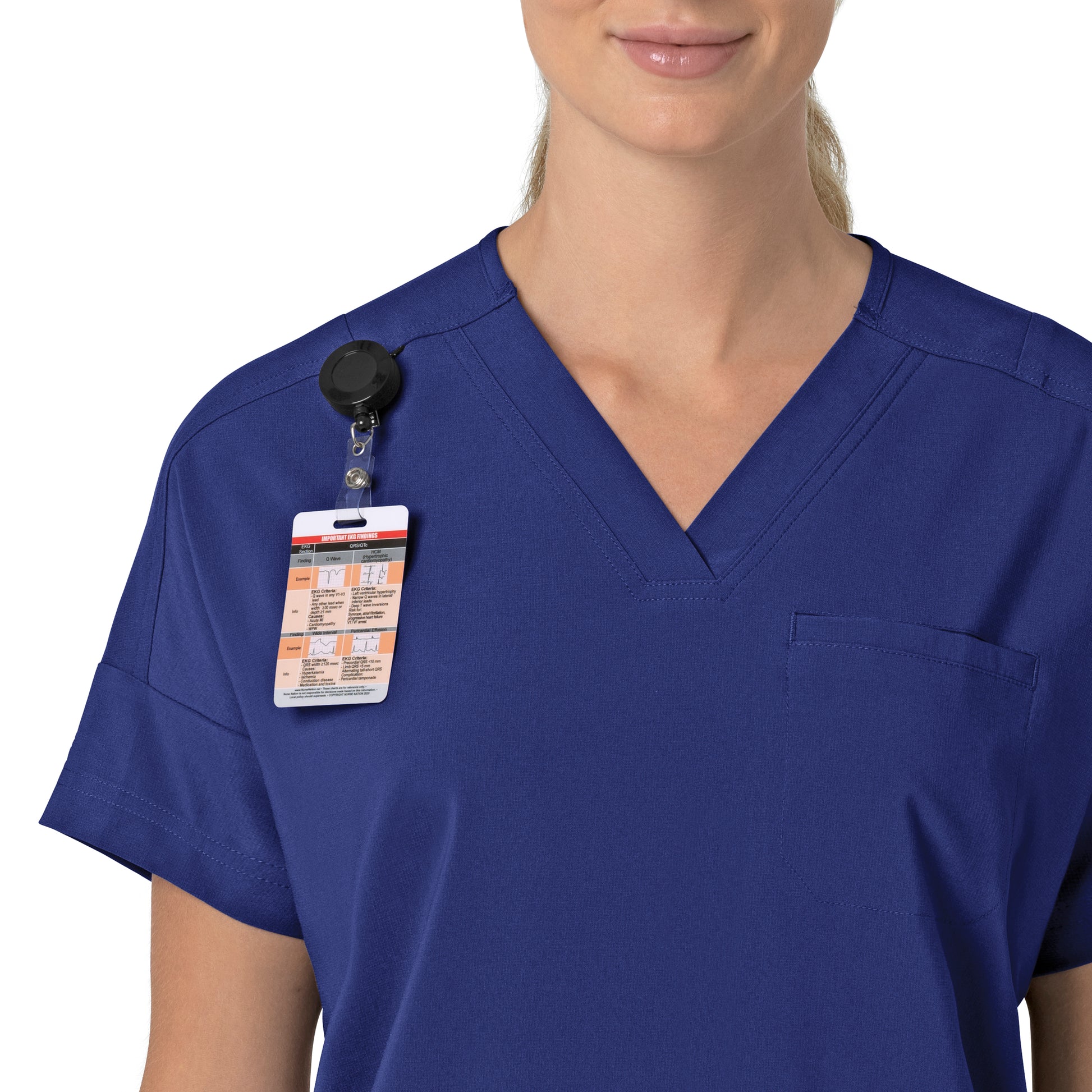 Force Cross-Flex C13110 Women's Oversized V-Neck Scrub Top Galaxy Blue