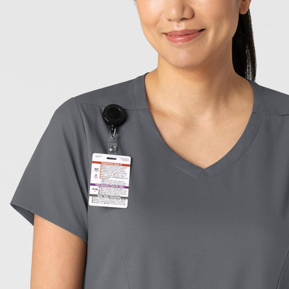 Boundless 6251 2-Pocket V-Neck Scrub Top Pewter Model Image Left Side | Wink