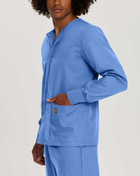 Scrub Zone 75231 Unisex 3 Pocket Warm Up Scrub Jacket Ceil Blue Image