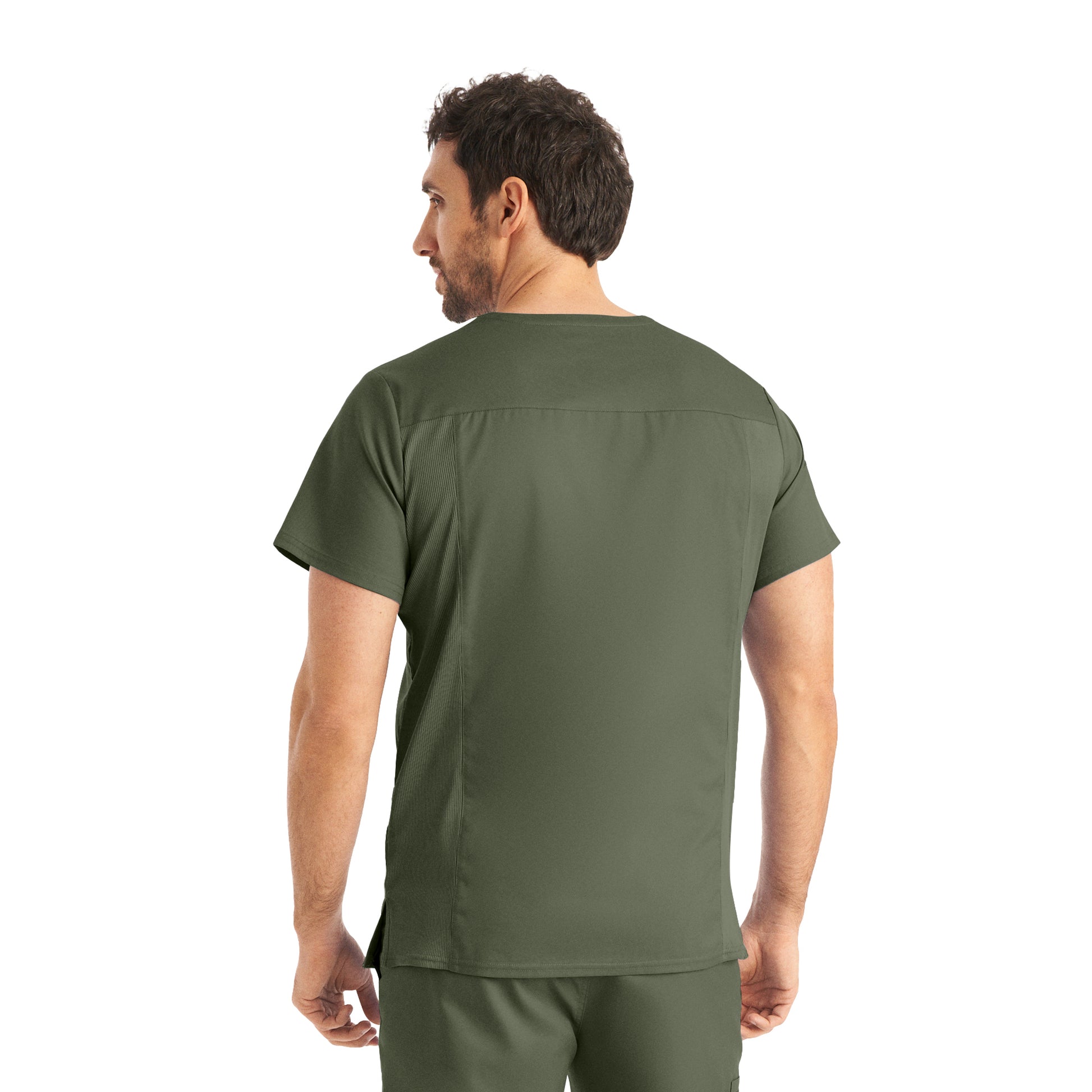 ProFlex LT109 Men's 4 Pocket V Neck Scrub Top Olive Moss Image