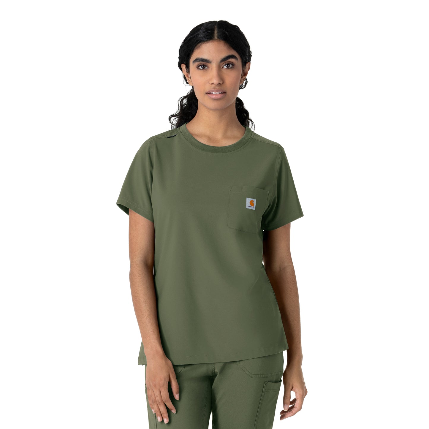 Force Cross-Flex C13510 Women's Crew Neck Scrub Top Olive