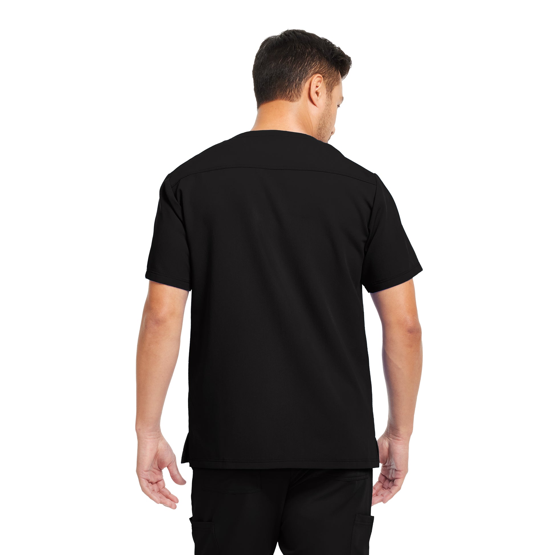 V-Tess WT149 Men's 3 Pocket V Neck Scrub Top Black Image