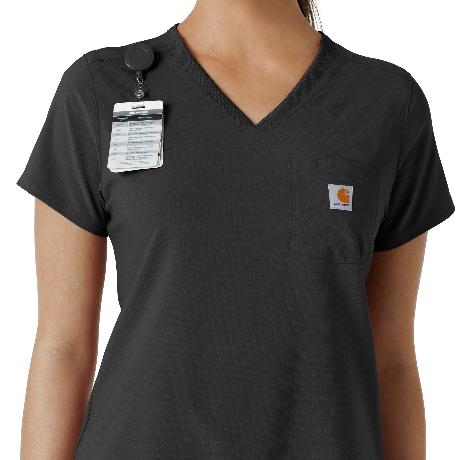 Force Cross-Flex C13410 Tuck-In Scrub Top Black Model Image Alternate | Carhartt