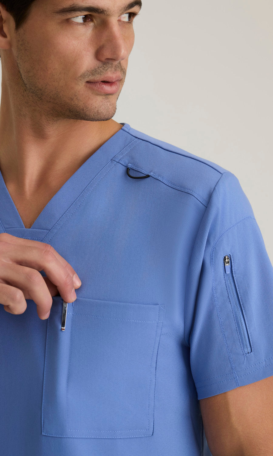 Grey's Anatomy Stretch GRST079 Murphy Scrub Top Ciel Blue