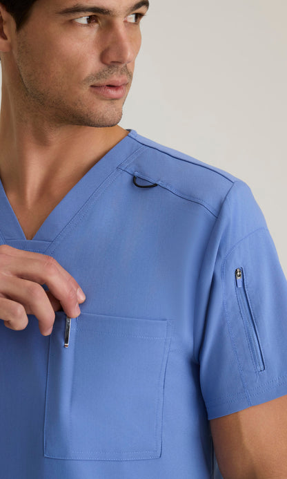 Grey's Anatomy Stretch GRST079 Murphy Scrub Top Ciel Blue