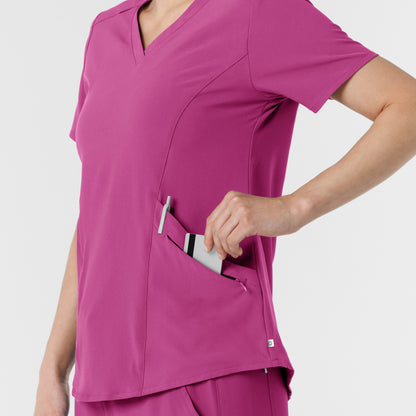 RENEW 6134 V-Neck Scrub Top Raspberry Model Image Alternate | Wink