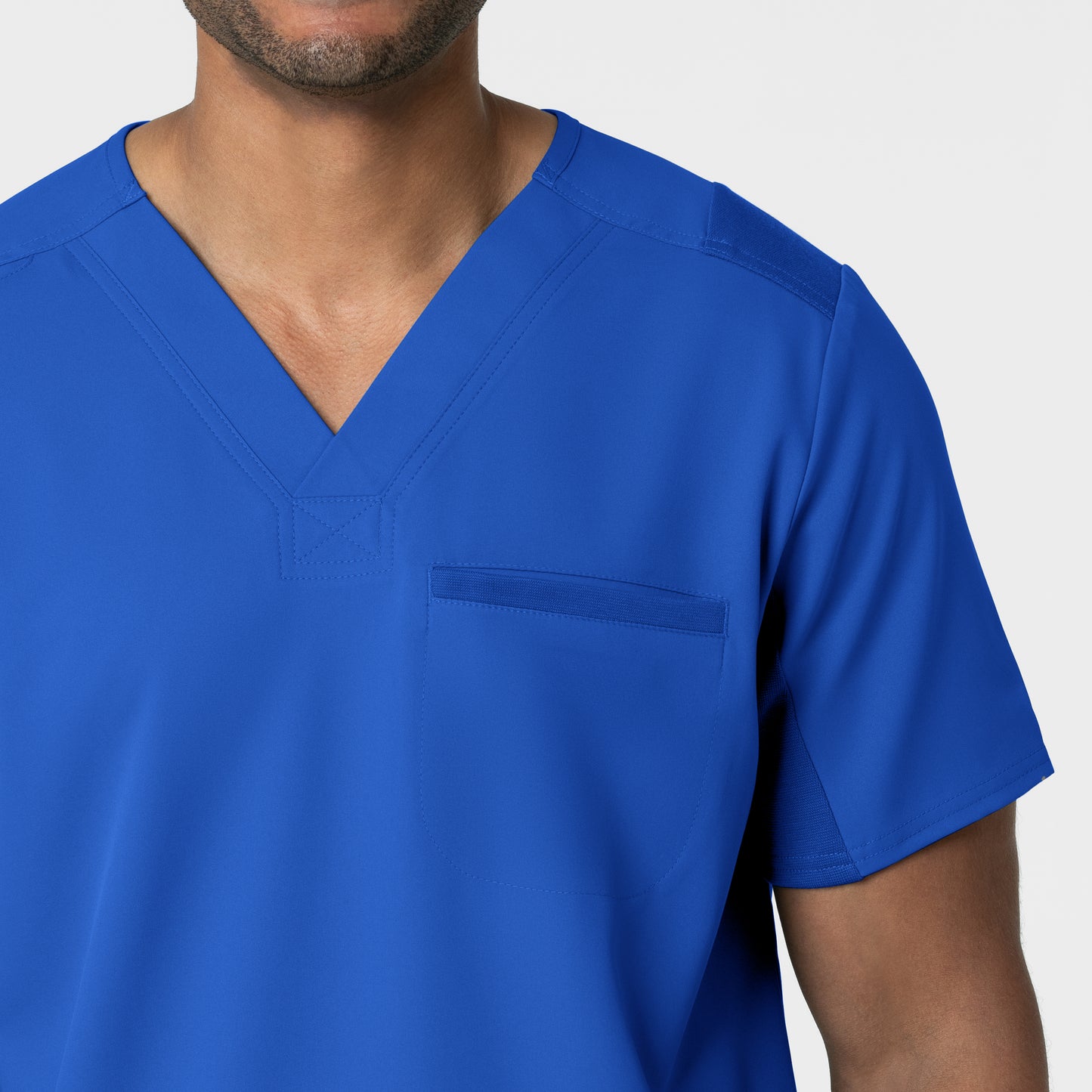 Thrive 6622 Men's Utility V-Neck Scrub Top Royal Model Image Alternate | Wink