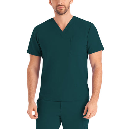 V-Tess 2206 Men's 2 Pocket V Neck Scrub Top Caribbean Image