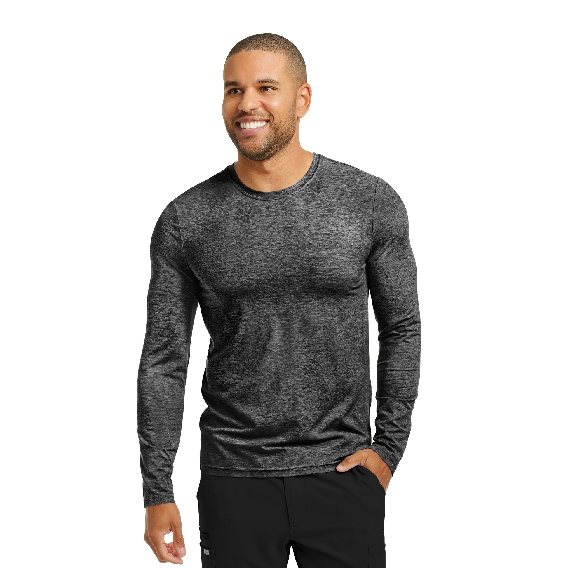 Forward LT112 Men's Long Sleeve Tee Heather Black Image