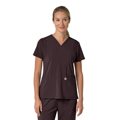 Force Cross-Flex C13210 Women's Flex Panel V-Neck Scrub Top Dark Sepia