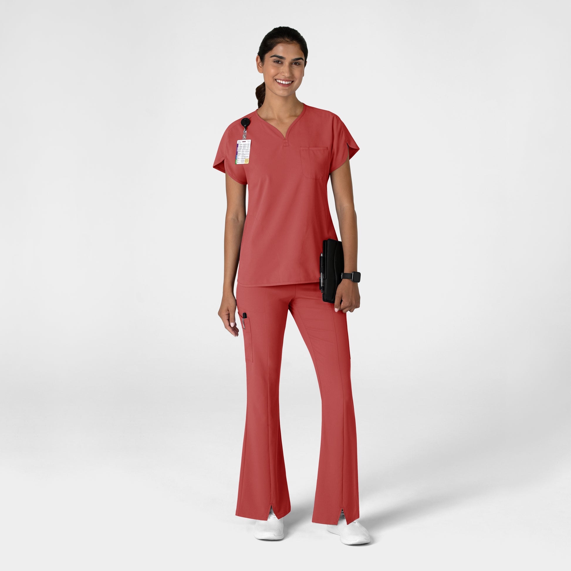 RENEW 5534 Cargo Flare Scrub Pants Mineral Red Model Image Alternate | Wink