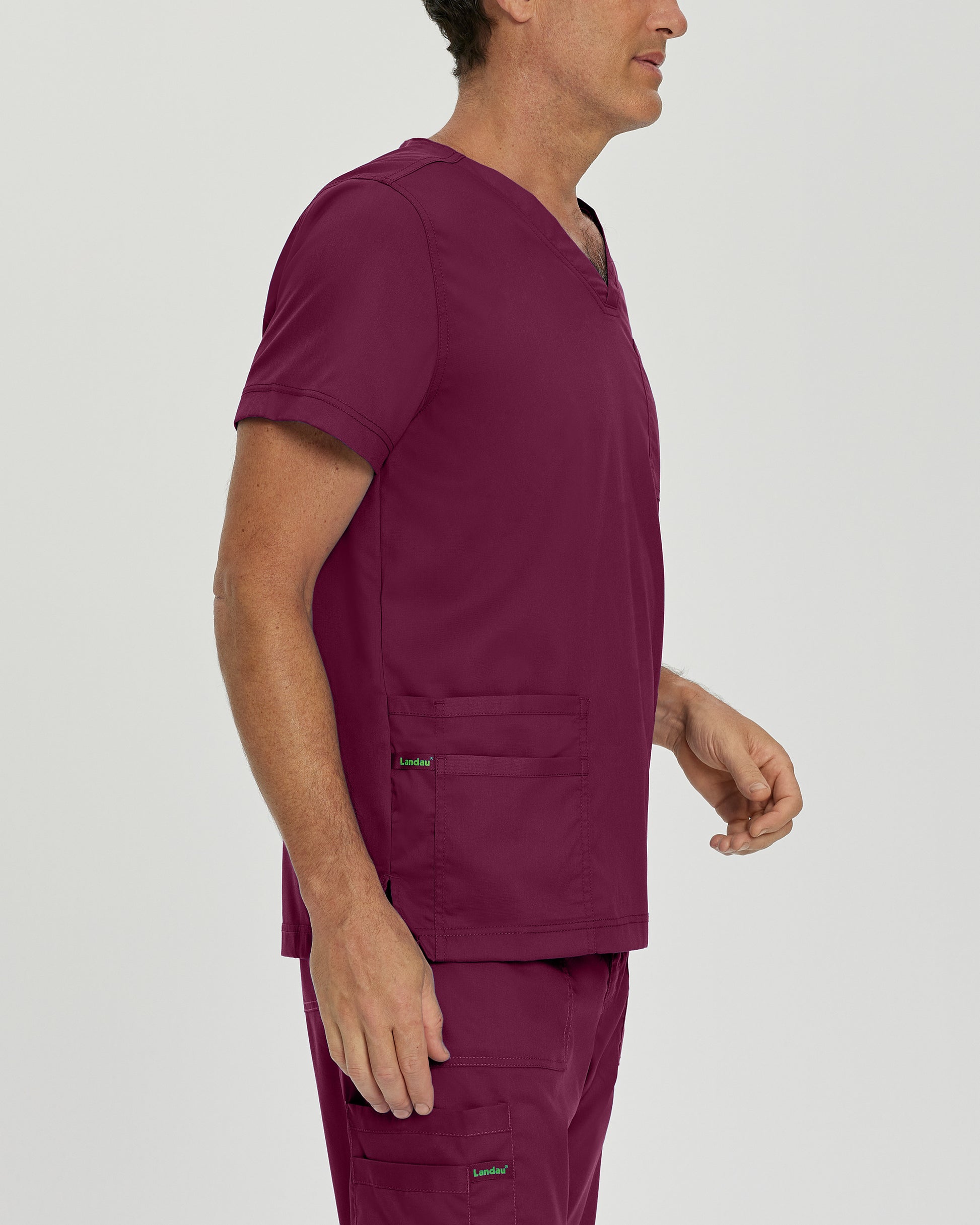 ProFlex 4253 Men's 4 Pocket V Neck Scrub Top Wine Image