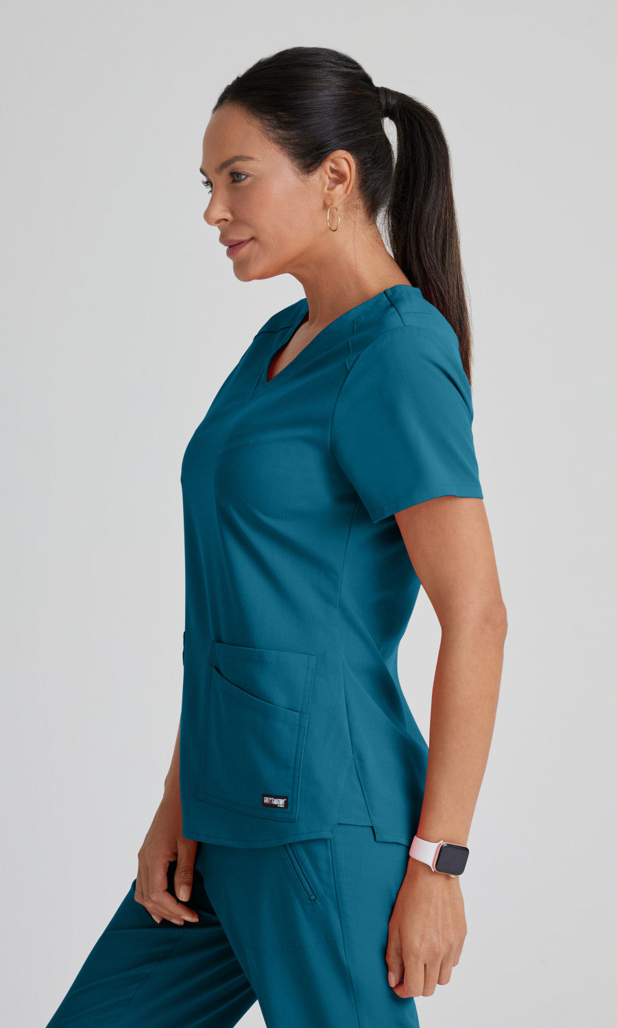 Grey's Anatomy Stretch GRST011 Emma Scrub Top Bahama