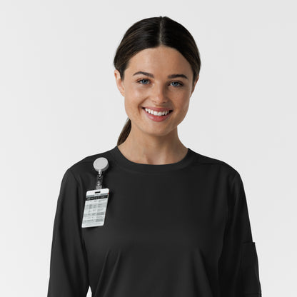 Boundless 6551 Women's Classic Long Sleeve Scrub Tee Black