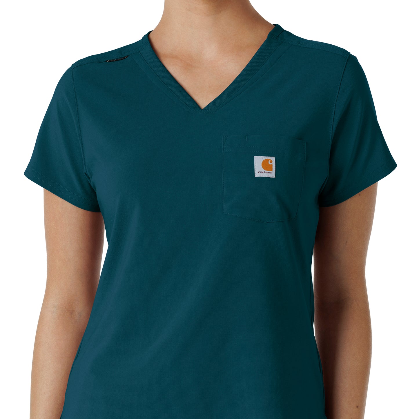 Force Cross-Flex C13410 Tuck-In Scrub Top Caribbean Model Image Left Side | Carhartt