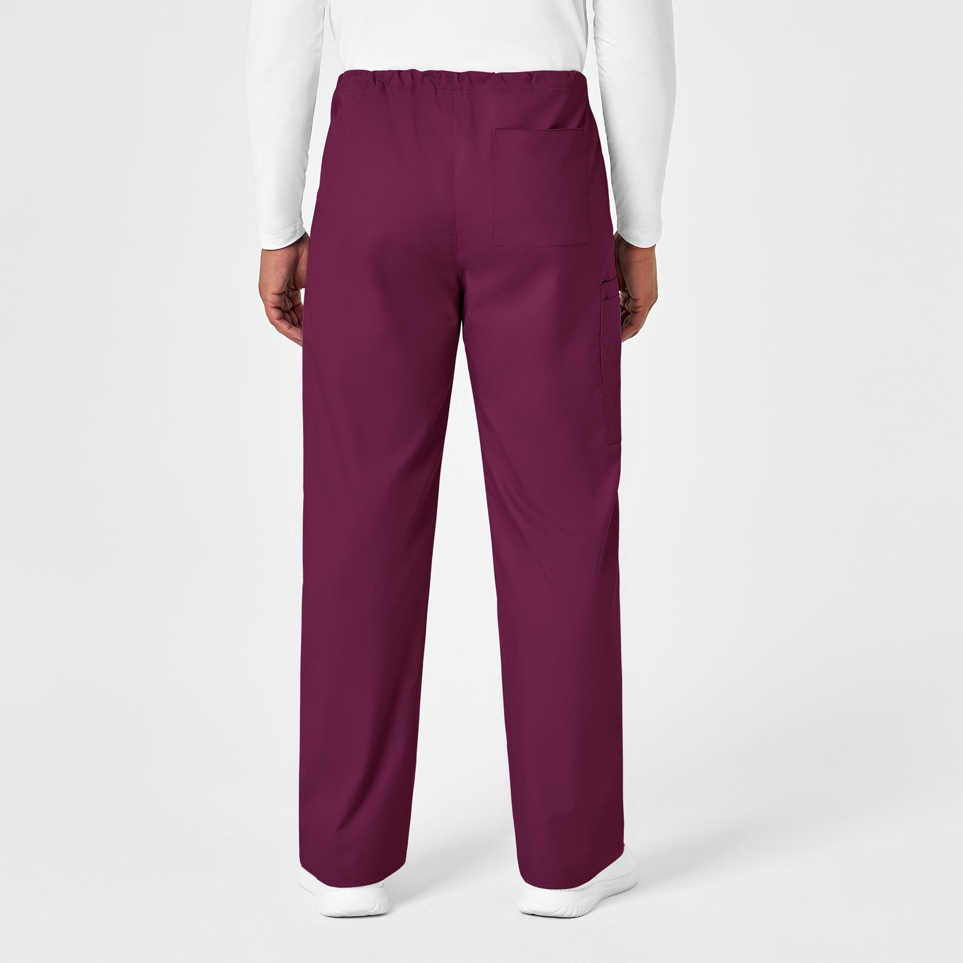 WonderWORK 500 Unisex Drawstring Cargo Scrub Pants Wine Model Image Alternate | Wink