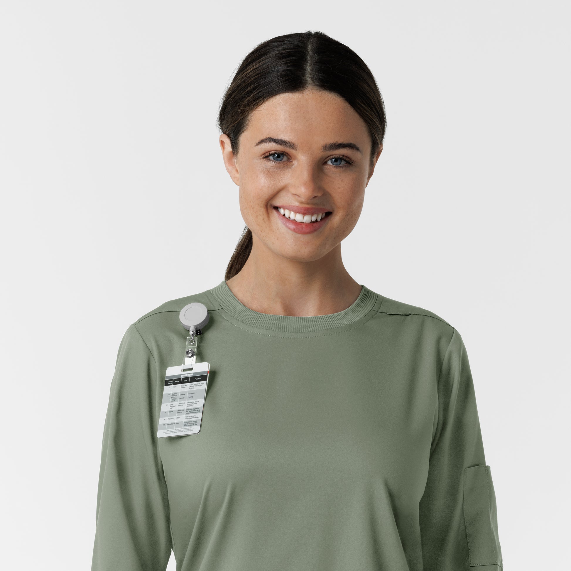 Boundless 6551 Women's Classic Long Sleeve Scrub Tee Sage