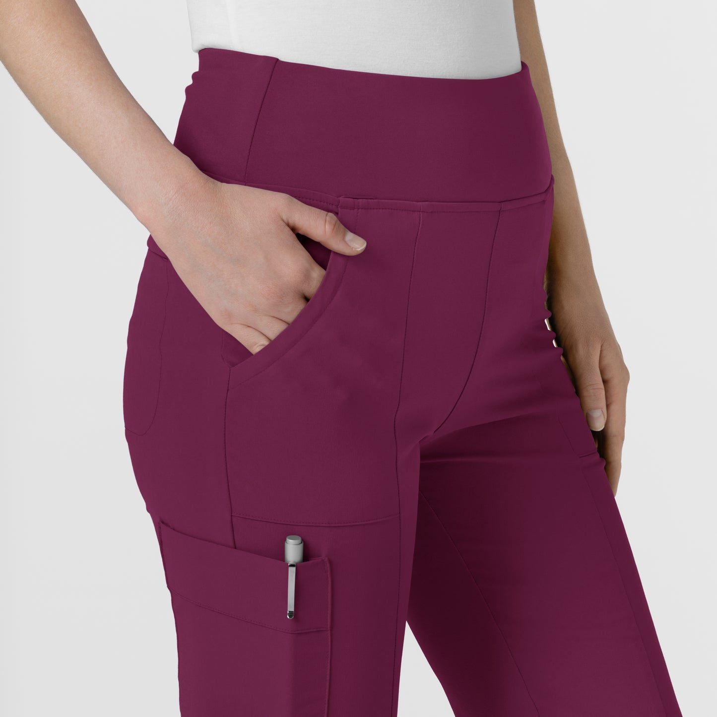 RENEW 5534 Cargo Flare Scrub Pants Wine Model Image Alternate | Wink