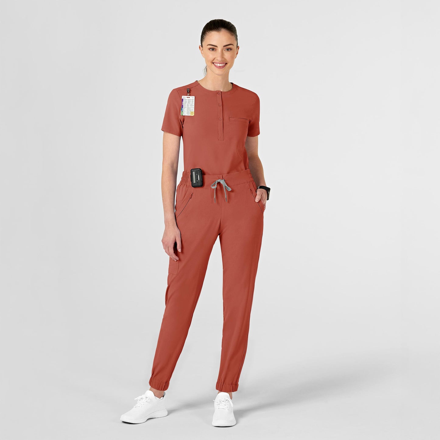 RENEW 5234 Jogger Scrub Pants Mineral Red Model Image Alternate | Wink