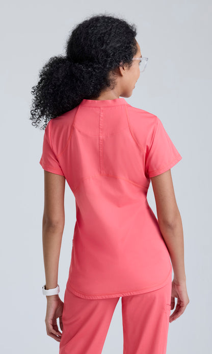 Grey's Anatomy Knits GRST249 Define Knit Top Papaya Blush - back