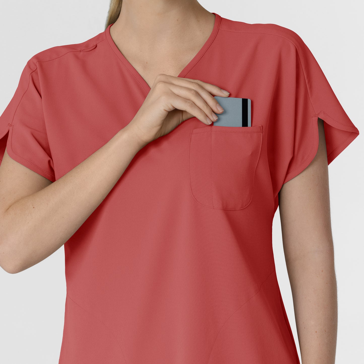 RENEW 6634 Dolman Scrub Top Mineral Red Model Image Alternate | Wink