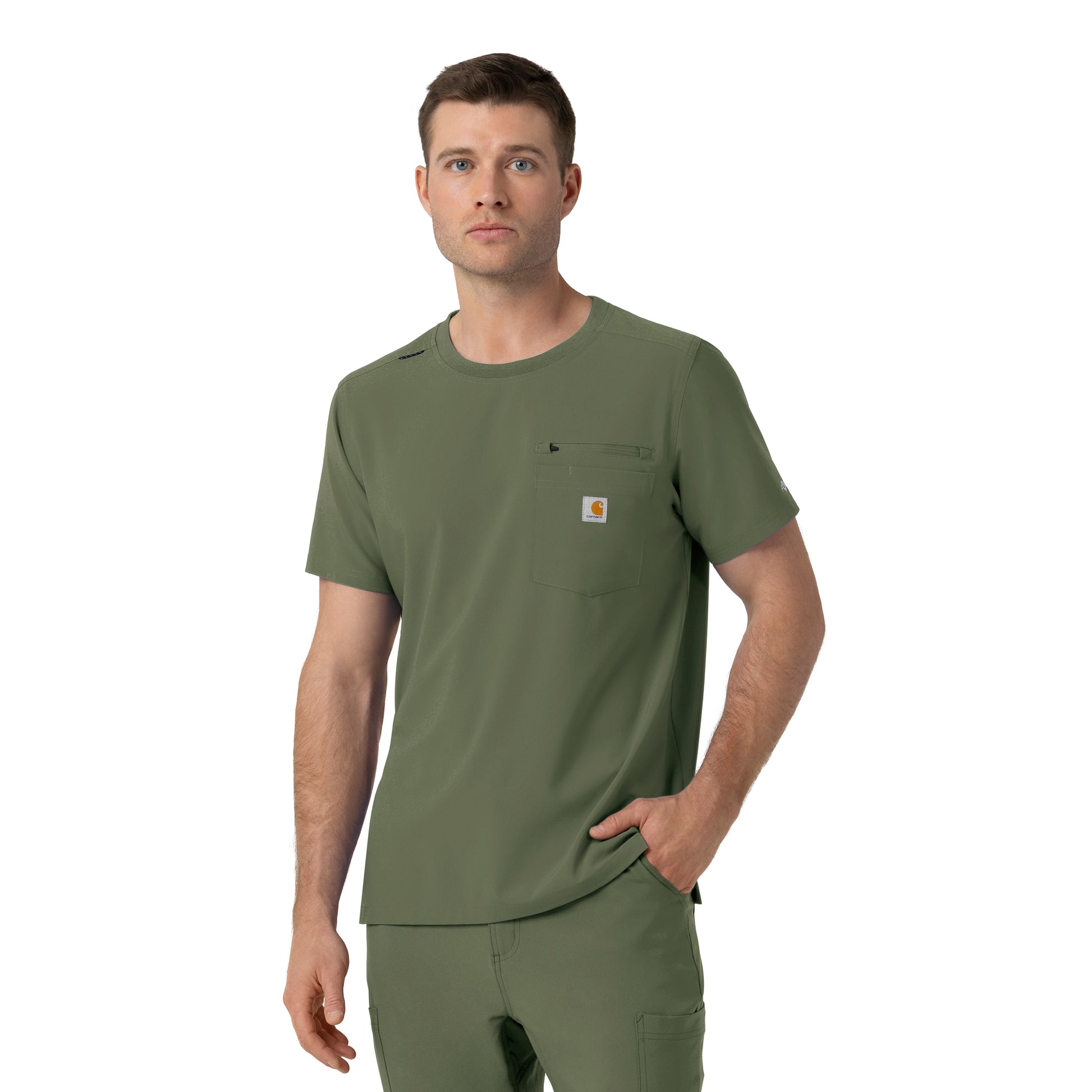 Force Cross-Flex C16510 Men's Crew Neck Scrub Top Olive